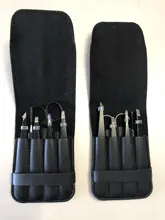 Juego de pinzas profesionales de acero inoxidable para cejas, 6 piezas, herramienta inclinada para el cabello, Clip para ceja, pegatinas con estuche, juego de herramientas de maquillaje