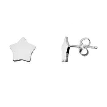 

925 Sterling silver earrings m. Rhodium-plated stars glitter [AA3649]
