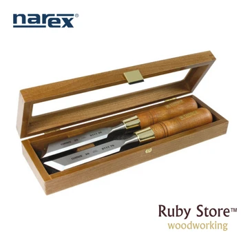

Set of 2pcs Skew Chisels in a wooden Box, Model 8516, Narex, Wood Line Plus, Fine Woodworking