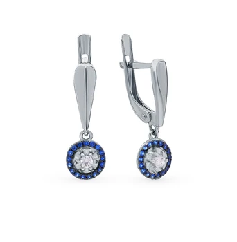 

Silver earrings with cubic zirconia sunlight sample 925