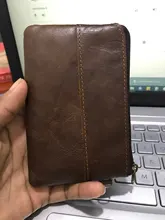 Coin Purse Zipper Wallet Vintage Genuine-Leather Card-Holder Retro Womens THINKTHENDO