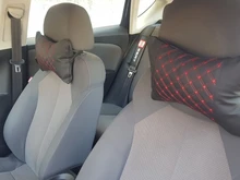 Almohada de cuello para coche, reposacabezas de cuero genuino, diseño de protección de seguridad, soporte de descanso, color negro, accesorios de seguridad para automóviles, Uds.