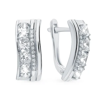 

Silver earrings with cubic zirconia sunlight sample 925
