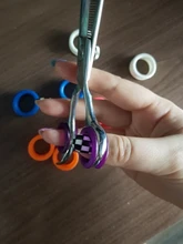 10 piezas tijeras de pelo anillo de dedo de silicona corte de pelo tijera anillo salón peluquería accesorios