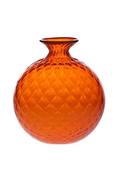 

Venini Monofiori Balloton Vaso large XL arancio filo rosso