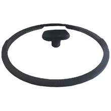 Стеклянная крышка с силиконовым ободом и со сливом Panairo D 24(K-D 24-S