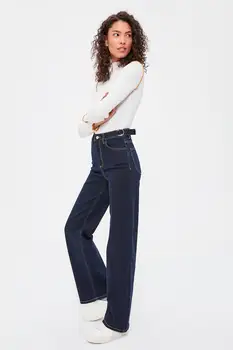 

Trendyol Buckle Detail High Bel Wide Leg Jeans TWOAW20JE0184