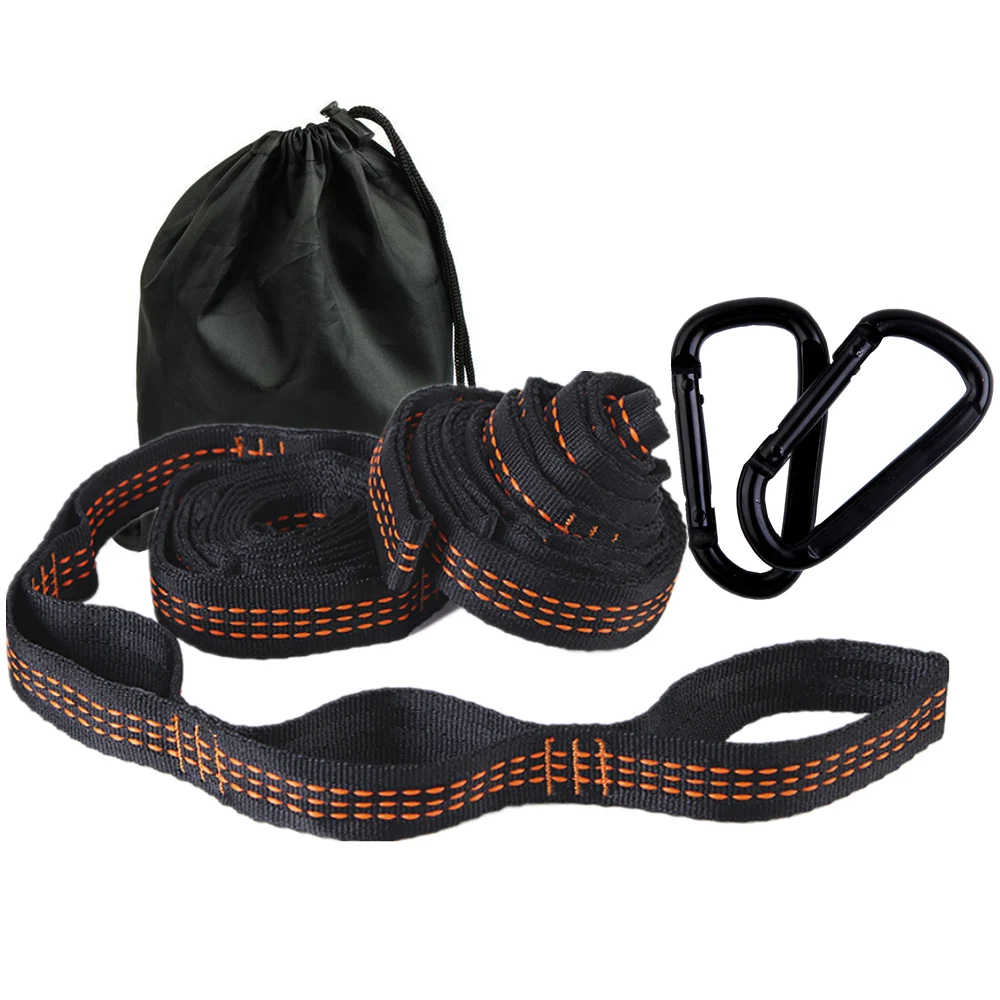 Ovyuzhen Nylon tie down straps Hammock Straps Tree Swing Hanging Strap Ropes + 2pcs Carabiners | Спорт и развлечения