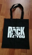 Freddie Mercury-Bolso de compras con letras divertidas para mujer, bandolera de lona de gran capacidad, estilo Harajuku