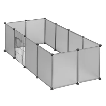 Pet Playpen DIY Metal Wire Exercise Modular Enclosure Pet Run with Door Small Animals Cage for Guinea Pig Rabbit Gerbil Hedgehog