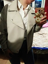 Jacket Women Basic-Coat Moto Aelegantmis Faux-Leather Plus-Size Winter Outerwear Autumn