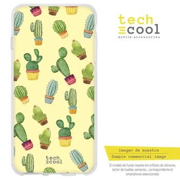 

FunnyTech®Stand case for Samsung Galaxy A8 2018 L Cactus patterns fund Silicone Yellow