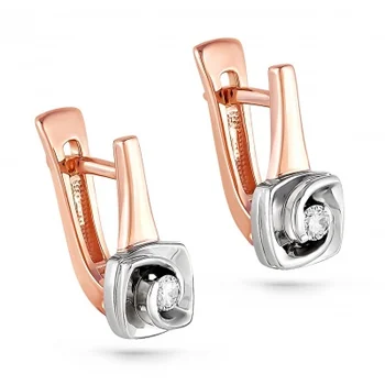 

Kabarovsky earrings with 2 diamonds in red gold