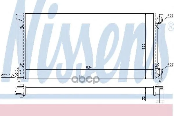 Радиатор Vw Passat 1.8/2.0/1.9td 90-98 Nissens 651611 Nissens арт. 651611