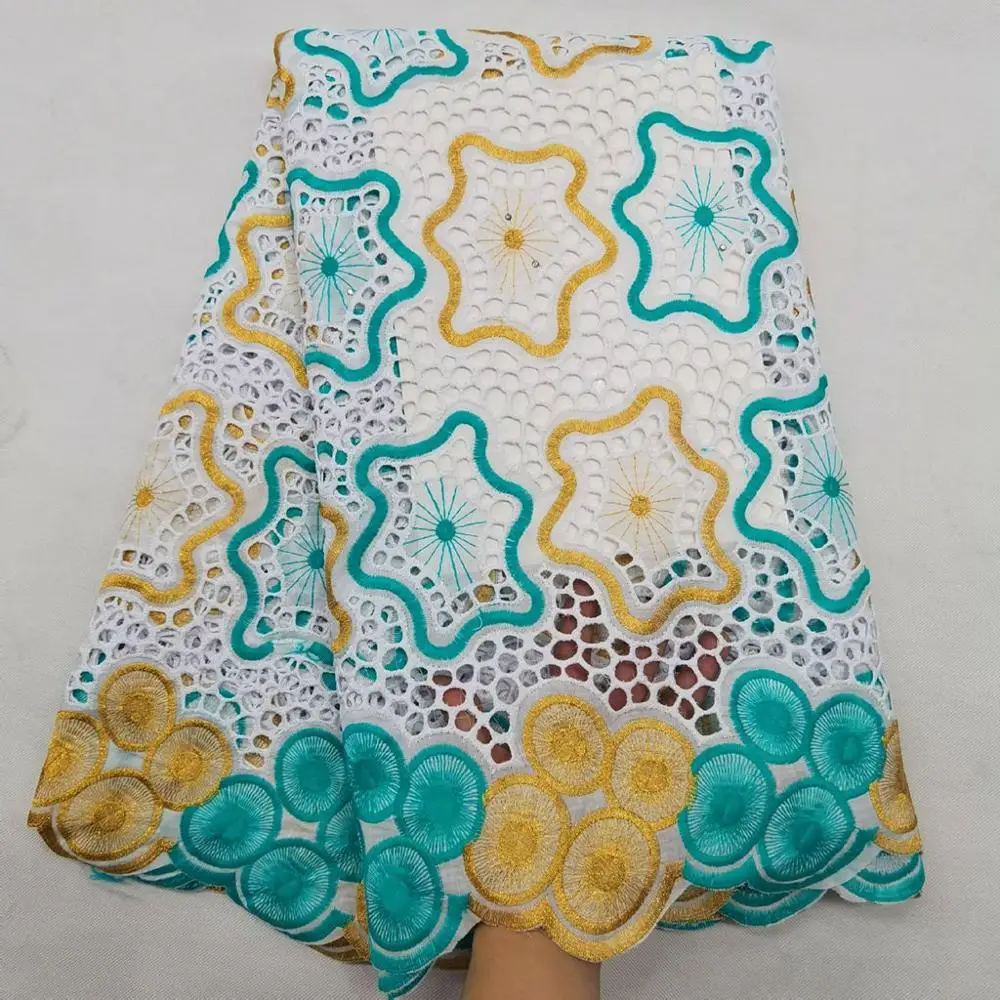 Нигерийская хлопок большая кружевная сухая кружевная ткань с вышивкой в швейцарском африканском швейцарском маркизет кружевные ткани 5 ярдов