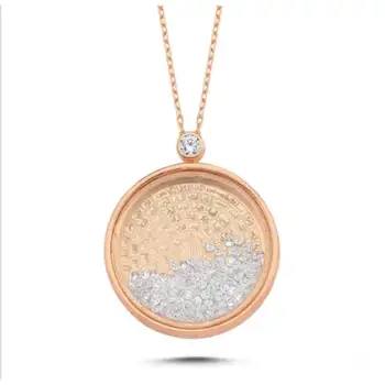 

925 Sterling Silver Zircon Stone Esma-Ül Hüsna Lady Necklace