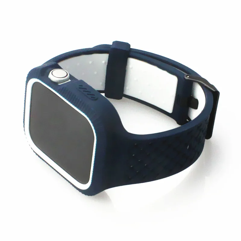 Чехол и ремешок для Apple watch band 44 мм/40 мм встроенный Плетеный силиконовый браслет