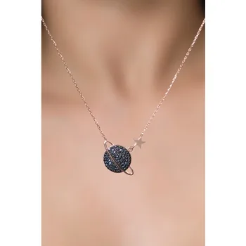 

Women's Rose 925 Silver Planet Necklace Female silver koye