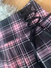 Sweetown-faldas góticas con cordones para mujer, Falda plisada de encaje a cuadros, estilo Punk oscuro, ropa de estética para chica, Y2K, Raya Rosa