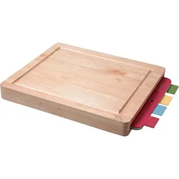 

Cozy & Trendy 788631 Board meat in rubber wood + 4 dishes bendable assorted-40x34x4.5 Cm