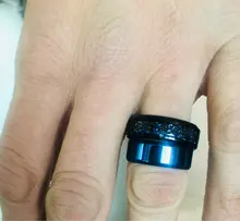 Hombre anillo rojo fibra carbono verde dragón negro con incrustaciones de confort ajuste anillos de acero inoxidable para los hombres de boda diamante anillo anillos boda banda