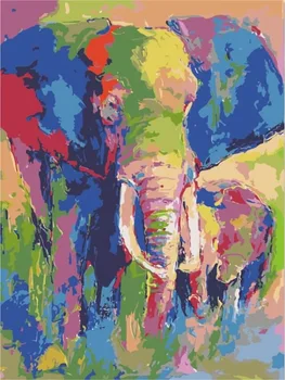 

Painting by Numbers Premium: Multicolour elephant