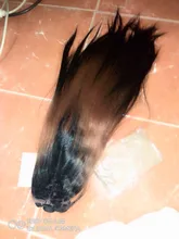 FASHION IDOL-mechones de pelo liso Yaki, 18-22 pulgadas, 6 pulgadas, frontal de encaje con cierre, tejido, ombré, marrón, dorado, extensión de cabello