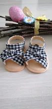 Sandalias de algodón a cuadros para niñas, zapatos bonitos de princesa para recién nacidos