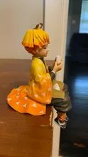 Premium Chokonose figura Anime cazadora de Kamado Tanjirou Agatsuma Zenitsu comer bolas de arroz PVC figura de acción