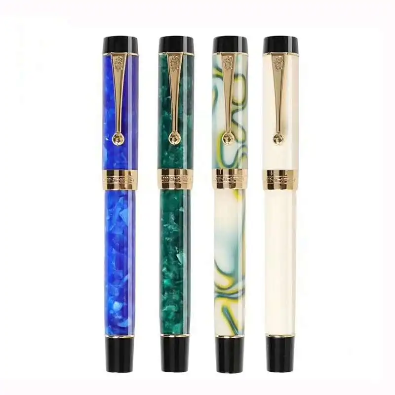 Jinhao 100 перьевая ручка Centennial Смола чернильная тонкий 0 6 мм/изогнутое Перо Золотой