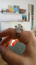 Punk personalidad de los hombres anillo de tigre de los hombres exquisita joyería de titanio anillo de acero (tamaño: 8-11)