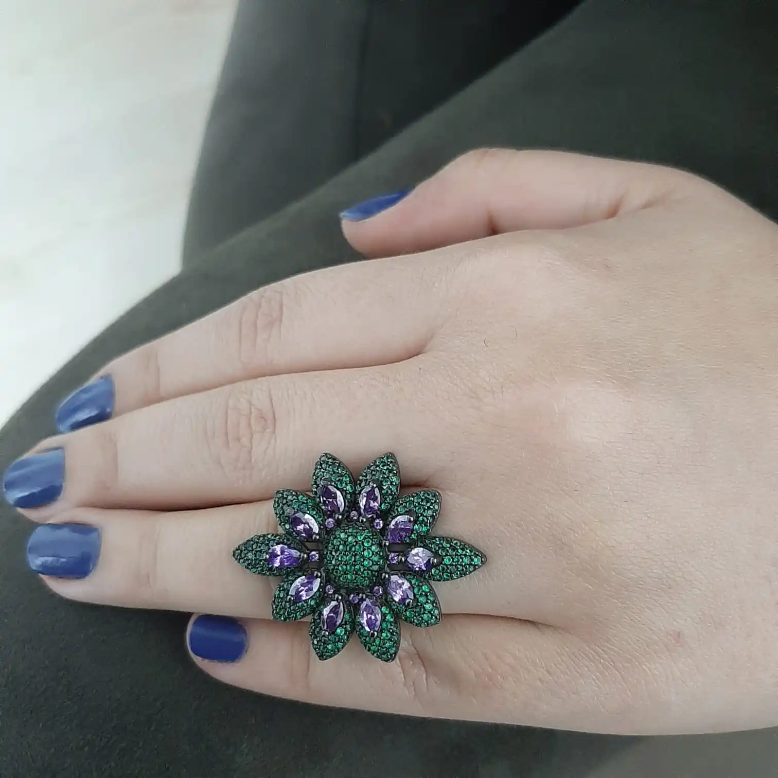 

Silver Women Ring Daisy Ring Ring for Women 925 Sterling Silver