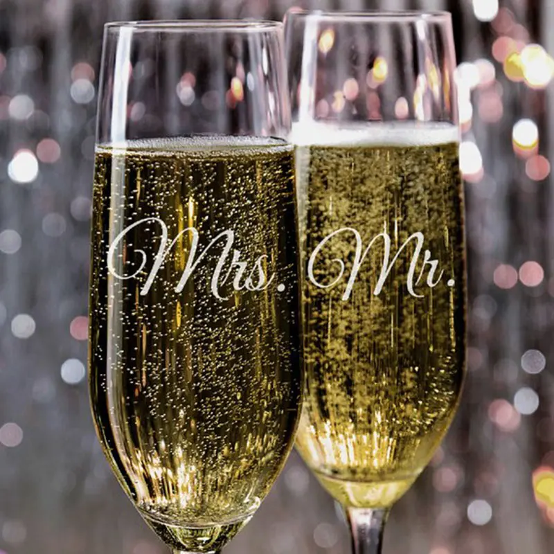 Комплект из 2 предметов Mr. Свадебные флейты для шампанского Mrs.