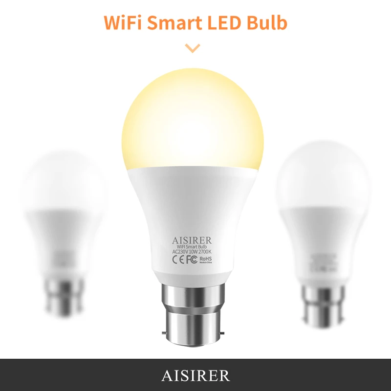 2 шт. HY10 Smart APP WiFi Пульт дистанционного управления лампа E27/B22 Google для дома Голосовое