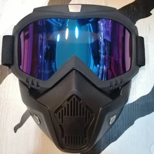 Máscara de esquí para hombre y mujer, gafas de seguridad con filtro para la boca a prueba de viento y de Motocross