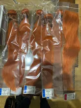 Remy Forte-mechones de pelo ondulado con cierre pelo Remy Rubio naranja 3 4 mechones con cierre extensiones de pelo ondulado mechones brasileños Fast USA