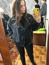 Jacket Women Basic-Coat Moto Aelegantmis Faux-Leather Plus-Size Winter Outerwear Autumn