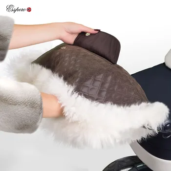 

Coupling for hands on stroller Esspero Magda (real fur) stroller accessories warm winter hand gloves waterproof for all types of strollers mittens