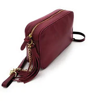 

Handbag women leather 1ª quality, zipper closure, adjustable handle, 24x16,5x7 cm. Made in Spain. Garnet