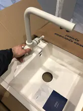 Tap Faucet-Mixer Sink Water-Purification Frap Dual-Handle Black Kitchen Rotation Letter-Design