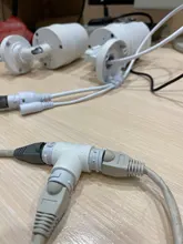 Divisor POE 2 en 1, conector de cableado de red, cabezal de conector RJ45 de tres vías para instalación de cámara de seguridad