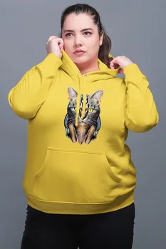 

Angemiel Wear Headset Cat Yellow Women 'S Hooded Sweatshirt
