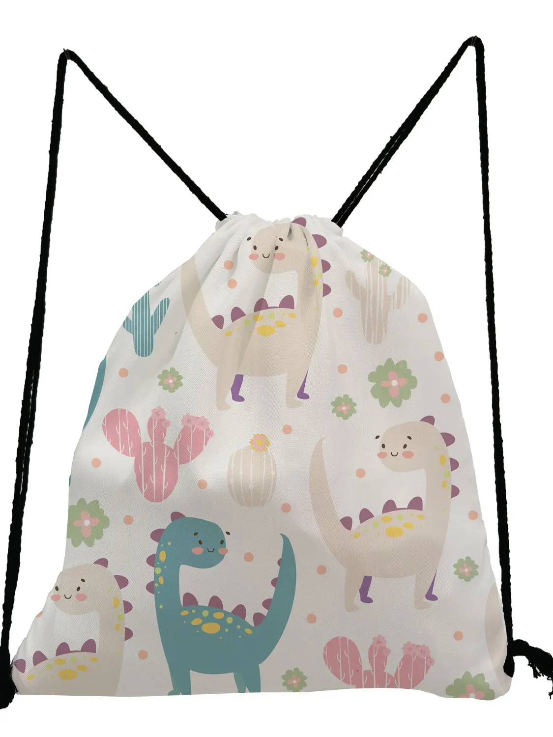 Cute Dinosaur Printed Coulisse Bag Mini Girls Zaino Adolescente Storage Bagskids Bookbag Borse Da Viaggio Soft Back Bag Gym Pouch