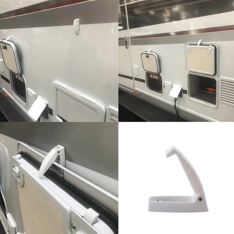 RV Baggage Door Catch Hook, White Door Holders for RV, Trailer, Camper