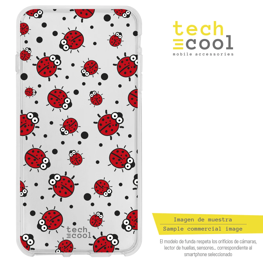 FunnyTech®Чехол-подставка для samsung Galaxy S10 Silicone plus L божьи коровки прозрачный