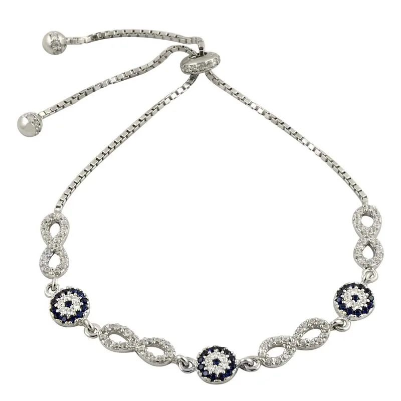 

Silver 925 Sterling Zircon Cubic Zirconia Infinity Elevator Bracelet