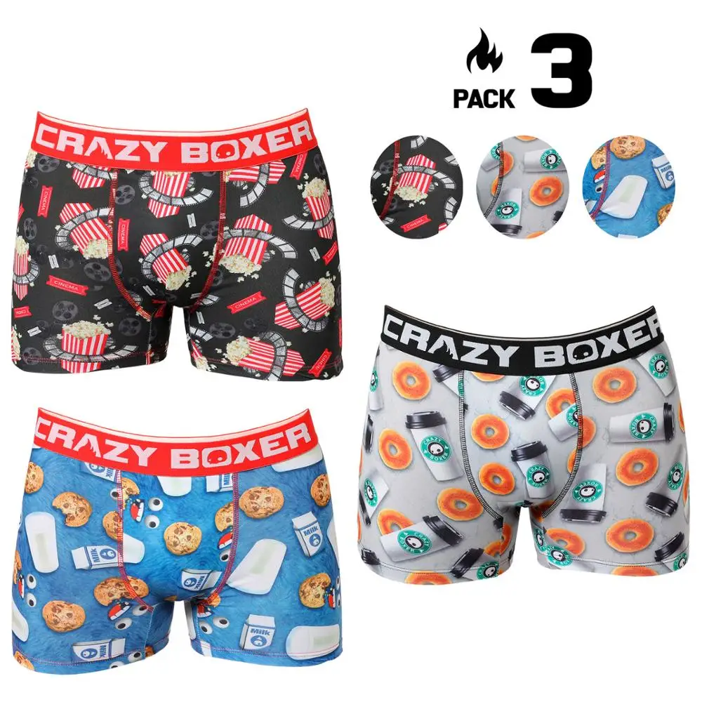 Пакет CRAZY BOXER Пищевая упаковка из 3 единиц или индивидуальные принты для мужчин - Цвет: Пакет