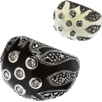 

Jay VI ring with enamel and marcasite in silver