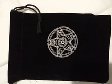 Bolsa de almacenamiento de cartas de Tarots de pentagrama de terciopelo, joyería de juguete para el hogar, Mini bolsa con cordones