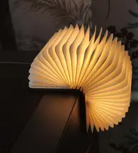 Table-Lamp Desk Led-Book Night-Light Wooden Magnetic Home-Decoration Foldable Creative